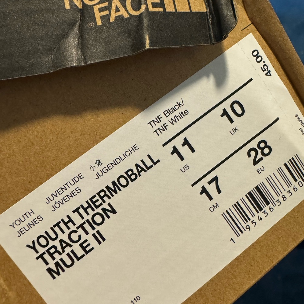 The North Face Black and White Youth Mules